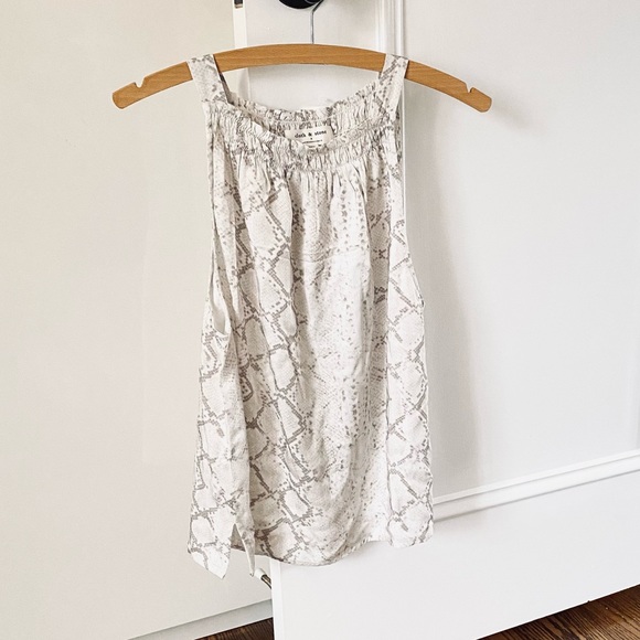 Anthro Cloth & Stone animal snake print white tank top blouse M - Picture 3 of 9